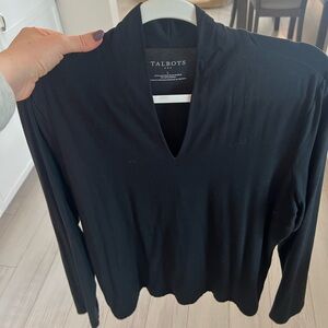 TALBOTS black rayon/spandex‎ top